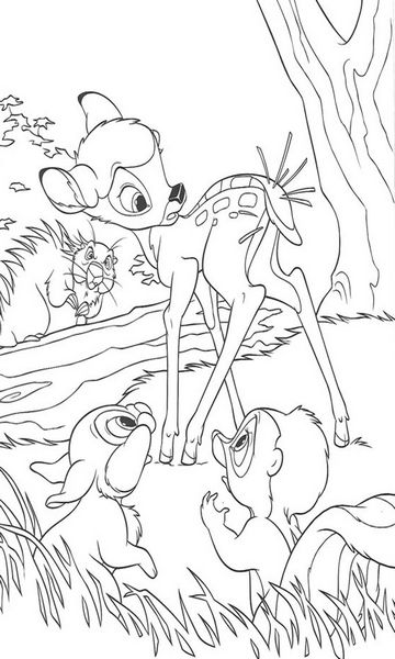 kolorowanka Bambi malowanka do wydruku Disney z bajki dla dzieci nr 8